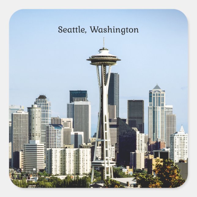 Seattle, Washington skyline Square Sticker (Front)