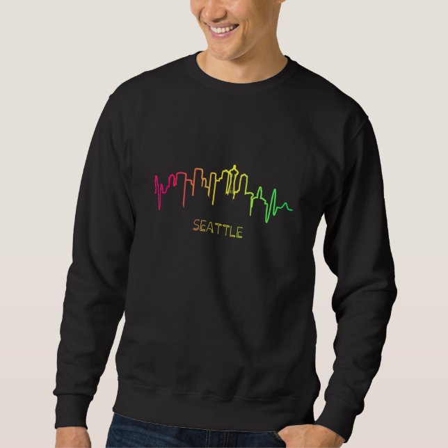 Seattle Washington Skyline Sweatshirt (Front)