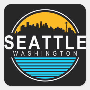 Seattle Washington Skyline Travel  Square Sticker