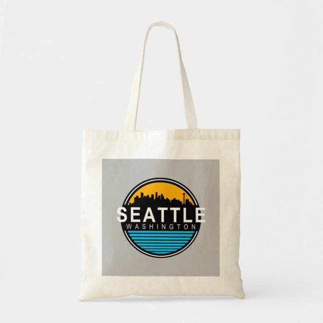 Seattle Washington Skyline Travel Tote Bag (Front)