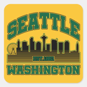 Seattle,Washington Square Sticker
