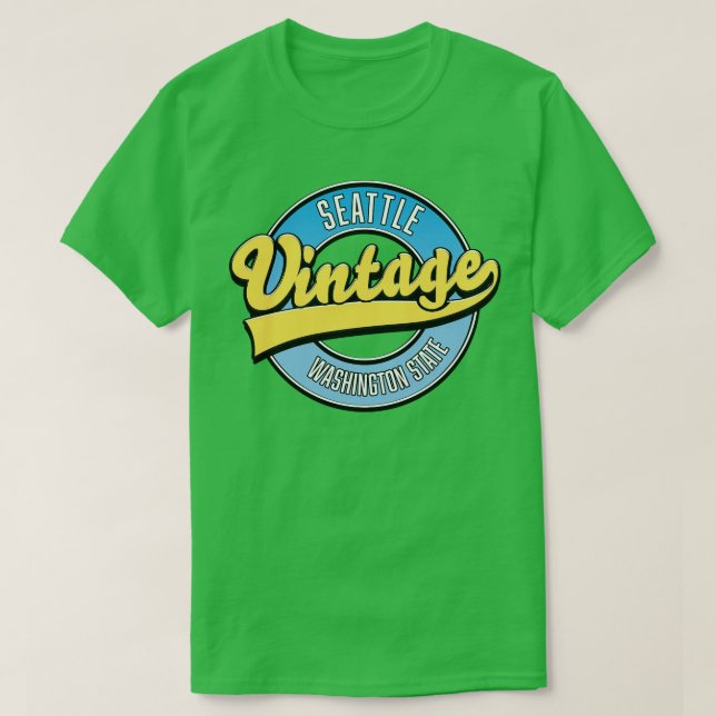 Seattle Washington State retro logo T-Shirt (Design Front)