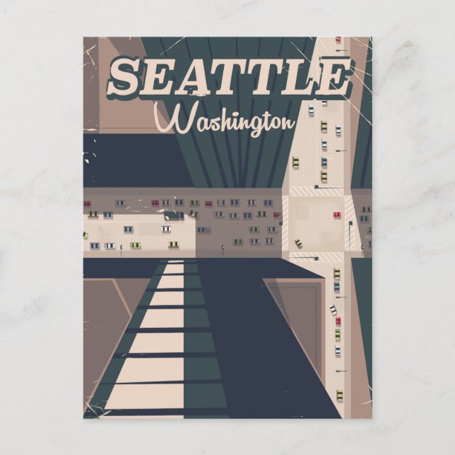 Seattle, Washington state Travel poster Postcard (Front)