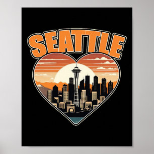 Seattle Washington State Usa Men Women Kids Poster