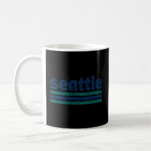 Seattle Washington Three Stripe Weathered Coffee Mug
