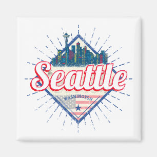 Seattle Washington United States City Skyline USA Magnet