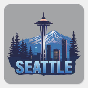 Seattle Washington United States of America Square Sticker