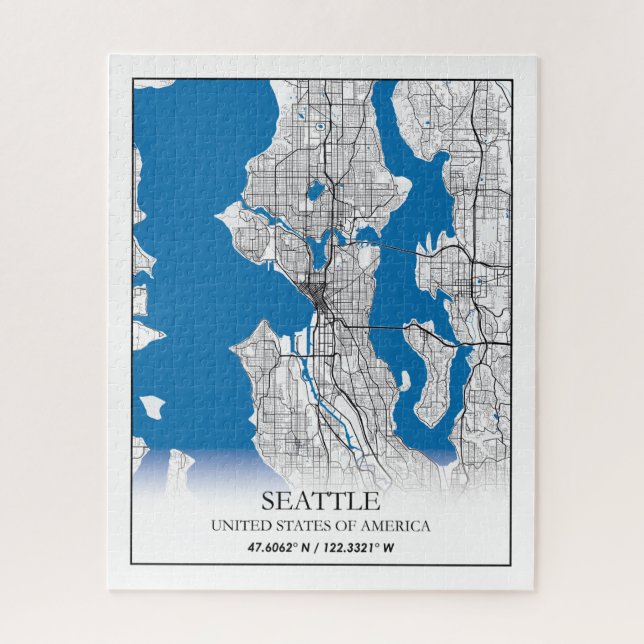 Seattle Washington USA Travel City Map Jigsaw Puzzle (Vertical)