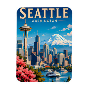 ☕ Seattle Washington Vacation Memory Magnet