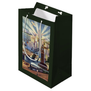 Seattle, Washington - View of Downtown Medium Gift Bag