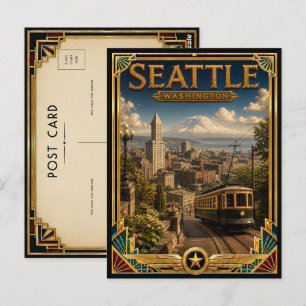 Seattle Washington Vintage Art Deco Golden Age Postcard