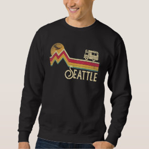 Seattle Washington Vintage Retro Style Men Women M Sweatshirt