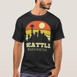 Seattle Washington Vintage Sunset T-Shirt