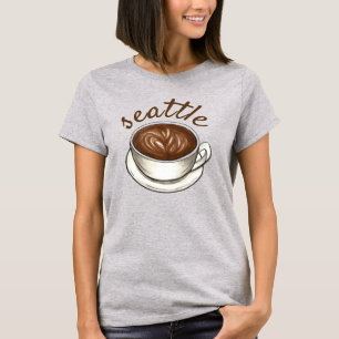 Seattle Washington WA Coffee Cup Classic Latte T-Shirt