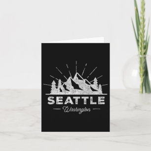 Seattle Washington Wa T Shirt Vintage Hiking Retro Card