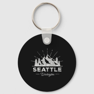 Seattle Washington Wa T Shirt Vintage Hiking Retro Key Ring