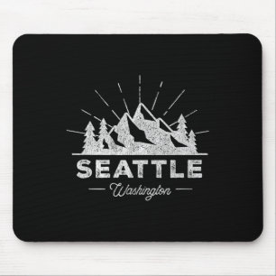 Seattle Washington Wa T Shirt Vintage Hiking Retro Mouse Pad