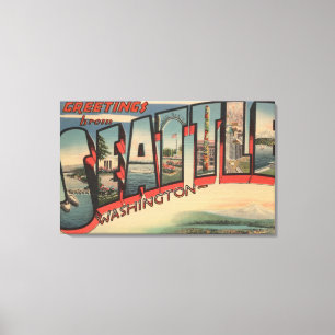 Seattle, WashingtonLarge Letter Scenes 2 Canvas Print