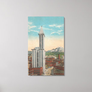 Seattle, WASmith Tower View & Mt. Rainier Canvas Print