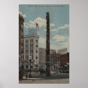 Seattle, WATotem Pole at Pioneer Square Poster
