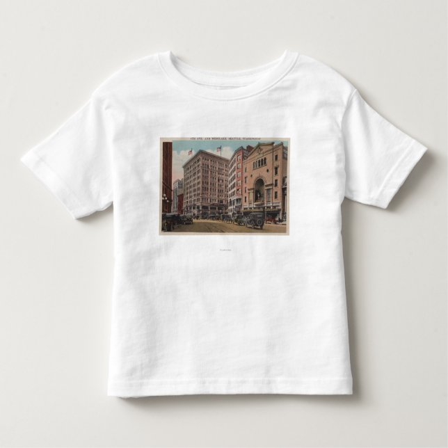 Seattle, WAView of 4th Ave & Westlake Toddler T-Shirt (Front)