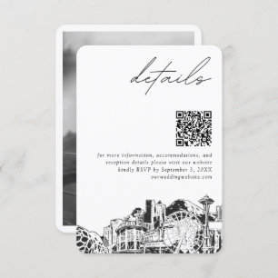 Seattle Wedding Details QR Code Small Enclosure Card