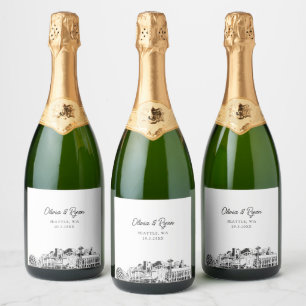 Seattle Wedding Personalised Champagne Label