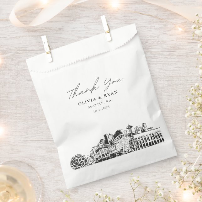 Seattle Wedding Personalised Favour Bag  (Clipped)