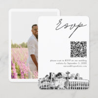 Seattle Wedding RSVP QR Code Small Enclosure Card
