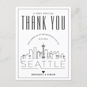 Seattle Wedding Thanks for Coming! Postcard
