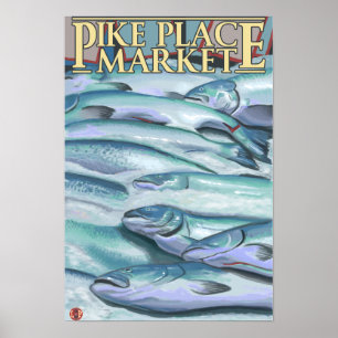 SeattleFish on Ice at Pike Place Market Poster