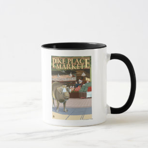 SeattleFish Toss and Bronze Pig at Pike Place Mug