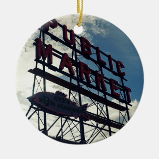 Seattle's Pike Place Market Ceramic Tree Decoration