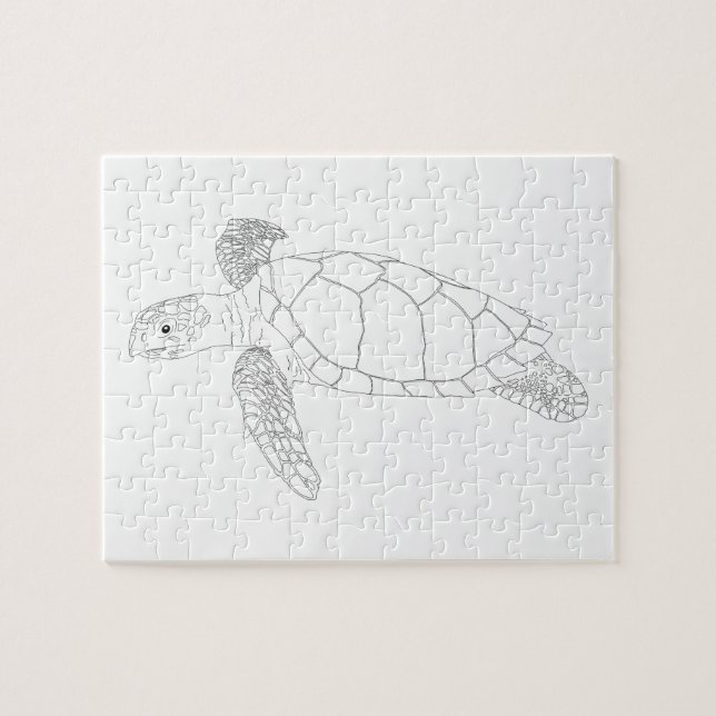 Seaturtle Adult Colouring Puzzle (Horizontal)