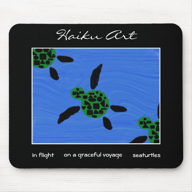 Seaturtles Haiku Art Mousepad (Front)