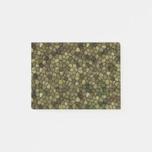 Seaweed and Juniper Cobbled Patchwork Terrazo Post-it Notes