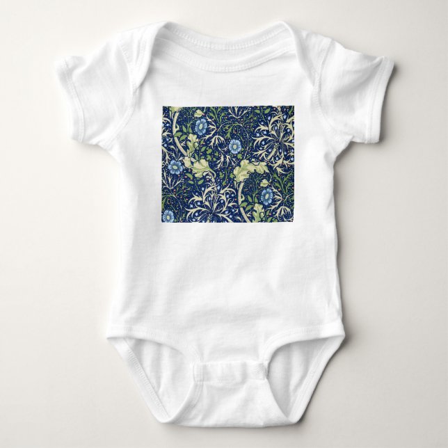 Seaweed (by William Morris) Baby Bodysuit (Front)