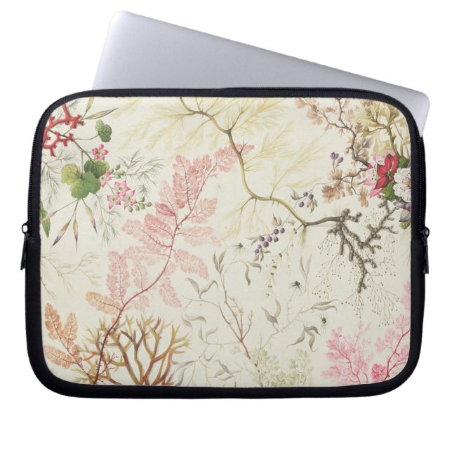 Seaweed design for silk material (w/c on paper) laptop sleeve (Front)