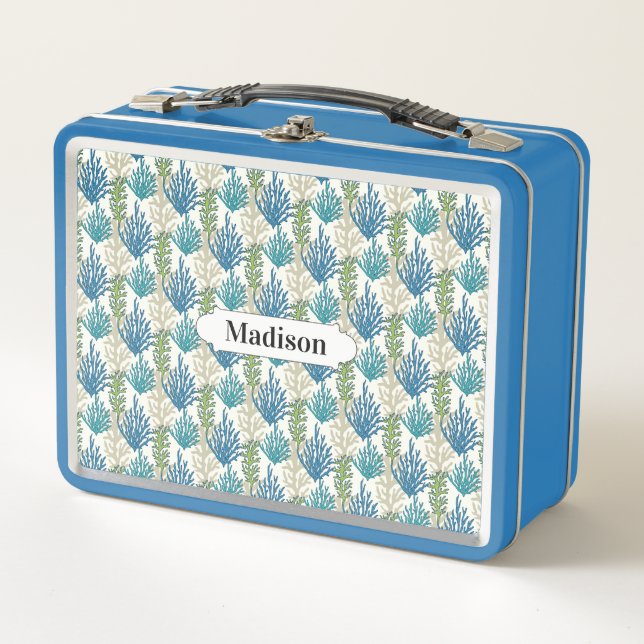 Seaweed Pattern custom name lunch boxes (Front)