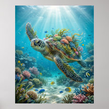 Seaweed Turtle Ocean Calm