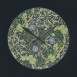 Seaweed Wallpaper Design, printed by John Henry De Round Clock<br><div class="desc">Image:136082  Seaweed Wallpaper Design,  printed by John Henry Dearle (1860-1932),  1901 (wallpaper). Morris,  William (1834-96). Private Collection,  The Stapleton Collection.  Art,  Fine Art.</div>