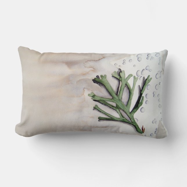 Seaweed watercolor lumbar cushion (Front)