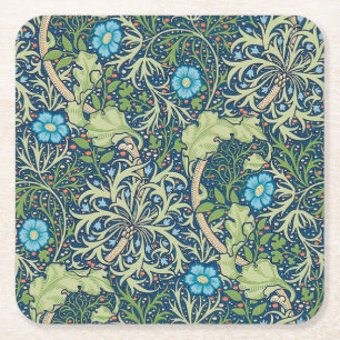 Seaweed, William Morris Square Paper Coaster