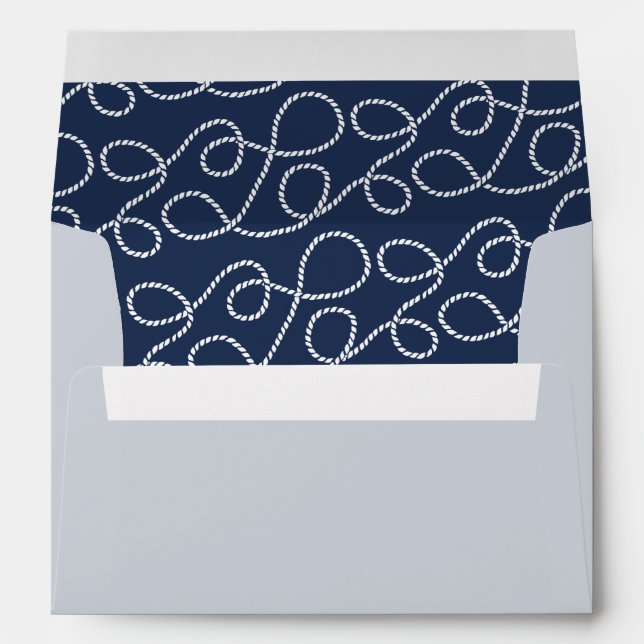Seaworthy | Rope Pattern 5x7 Return Address Envelope (Back (Bottom))