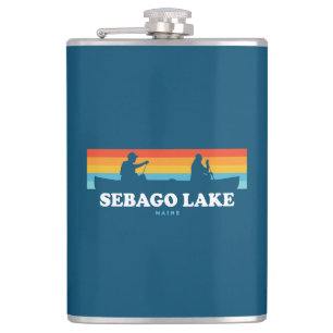 Sebago Lake Maine Canoe Hip Flask
