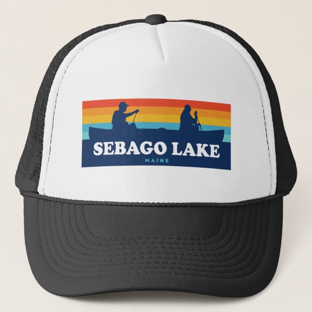 Sebago Lake Maine Canoe Trucker Hat (Front)