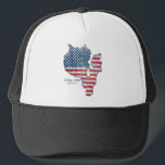 Sebago Lake Maine Hat<br><div class="desc">Show your Sebago Lake,  Maine and USA pride with this hat adorned with American flag graphics.  Red,  white and blue stars and stripes fill the outline of a Sebago Lake Map.  A Great hat for your 4th of July celebration or everyday camp or lake life.</div>