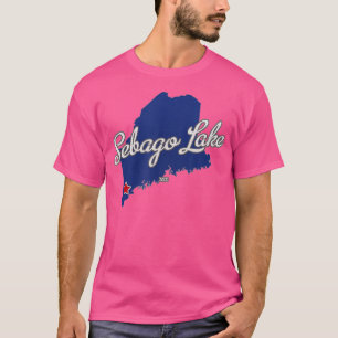 Sebago Lake Maine ME Map  T-Shirt