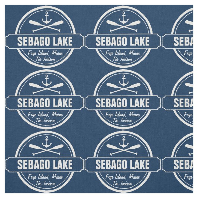 Sebago Lake Maine Personalised Town and Name Fabric (Swatch)