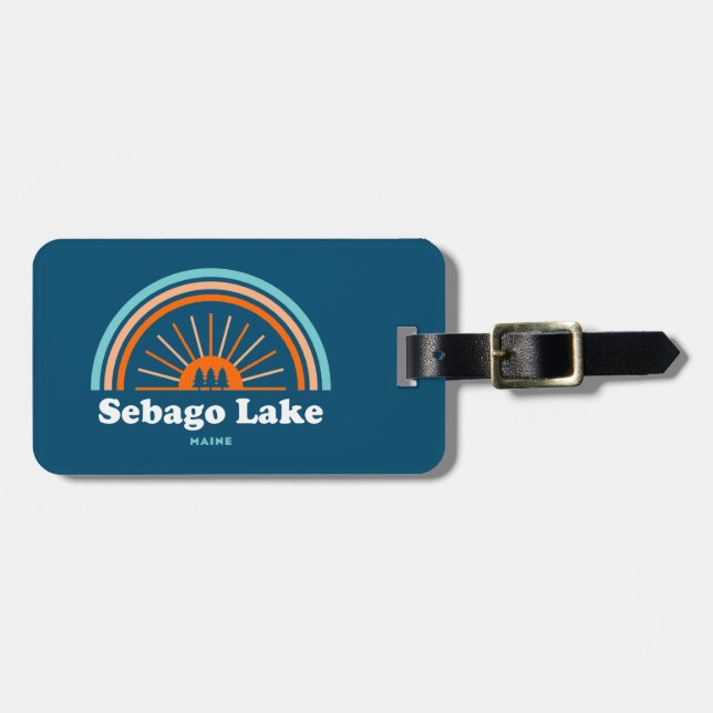 Sebago Lake Maine Rainbow Luggage Tag (Front Horizontal)